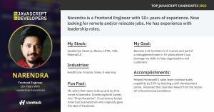 Top Javascript engineers for hire - Narendra